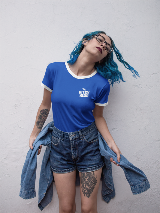 The Ritzy Kids Blue and White Ringer T Shirt - SOLD OUT